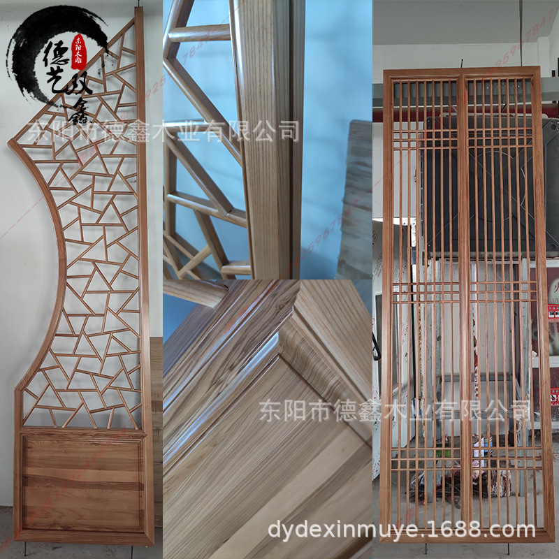 中式实木月洞门多宝阁 仿古玄关客厅拱门隔断月亮门博古架置物架