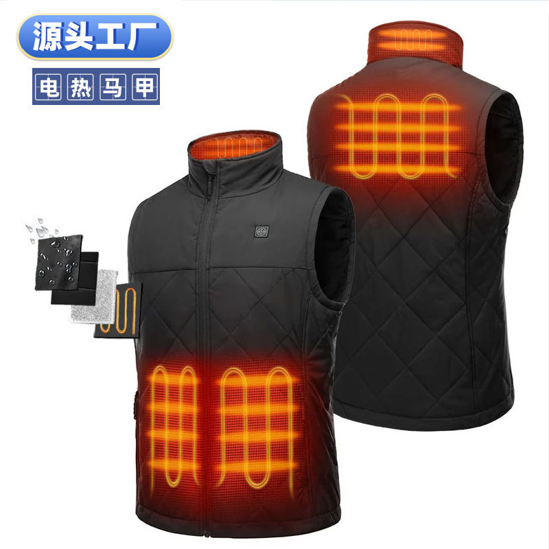 HEATED QUILTED VEST源头工厂冬季保暖发热服恒温电热马甲