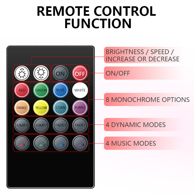 A new F12 car airlight at the bottom of the foot with a LED 7 acoustic app light and RGB music rhythm light