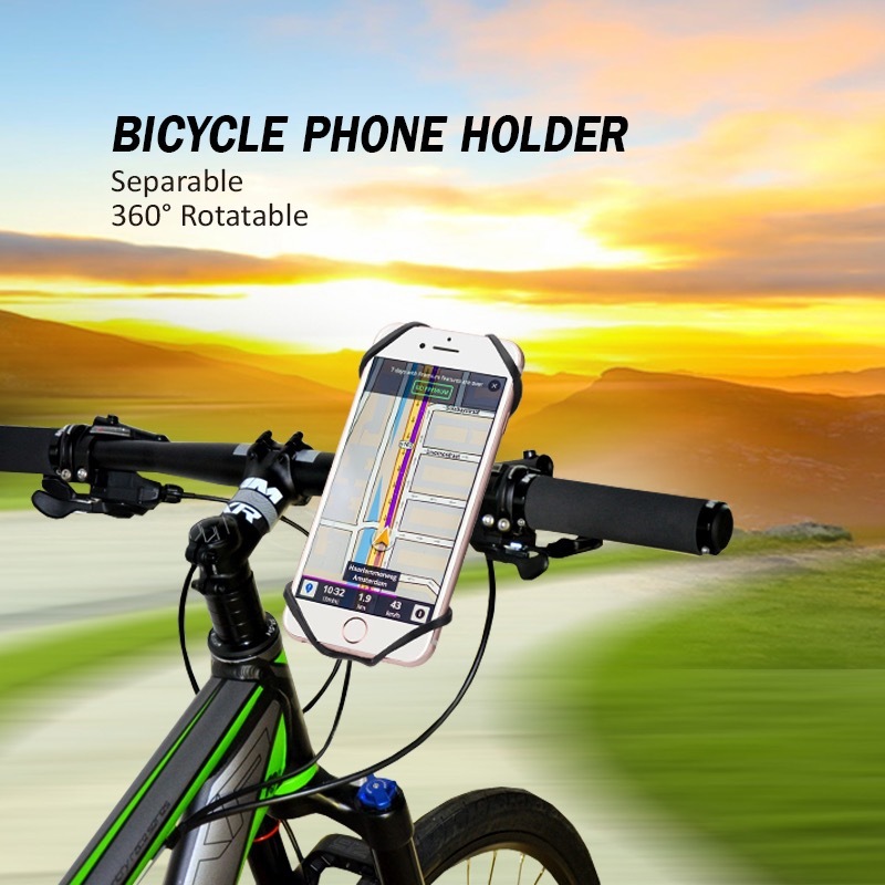 A 360-degree rotating mobile phone stub on a cycling navigation car.