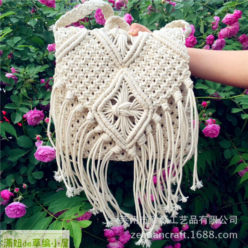New 2021 to roll the Supohimian cotton line, one-shoulder-weave beach bag.