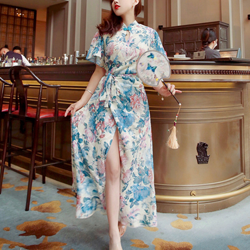 Áo choàng lá cờ, váy dài, mùa hè.