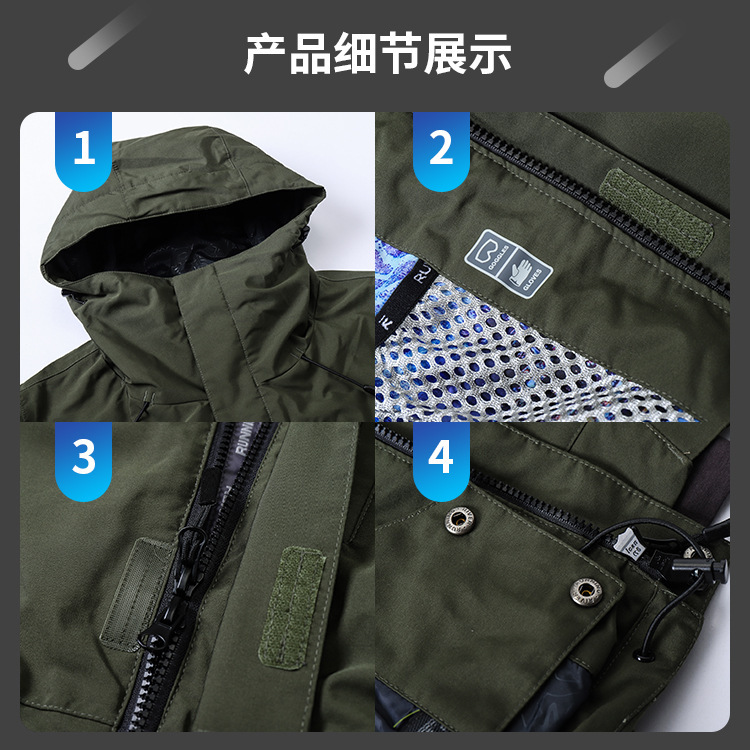 定制防风防水滑雪服保暖耐磨纯色滑雪服外套来图来样定制图案LOGO