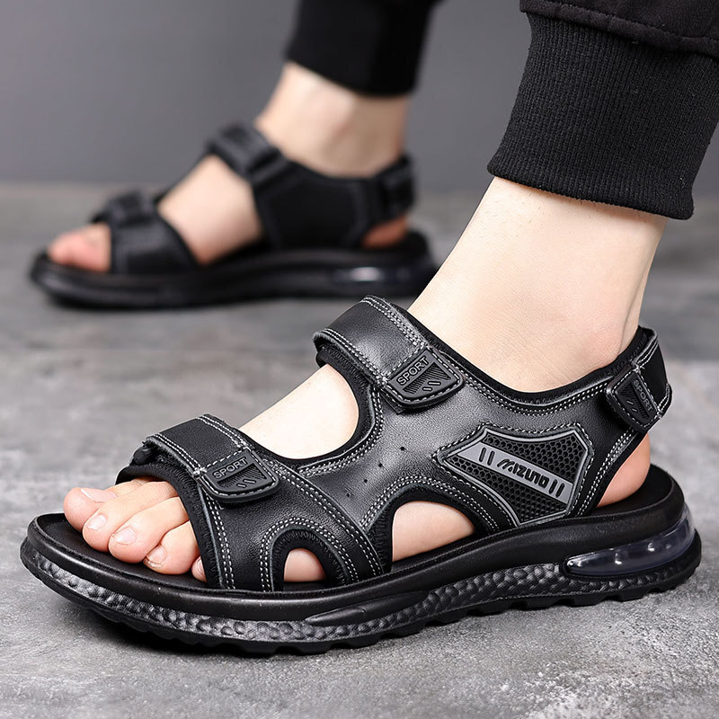 Summer Shoes Men's Recreational Beach Shoe Boys Drives with a leather cushion against the tide of skiing outdoor sandals.