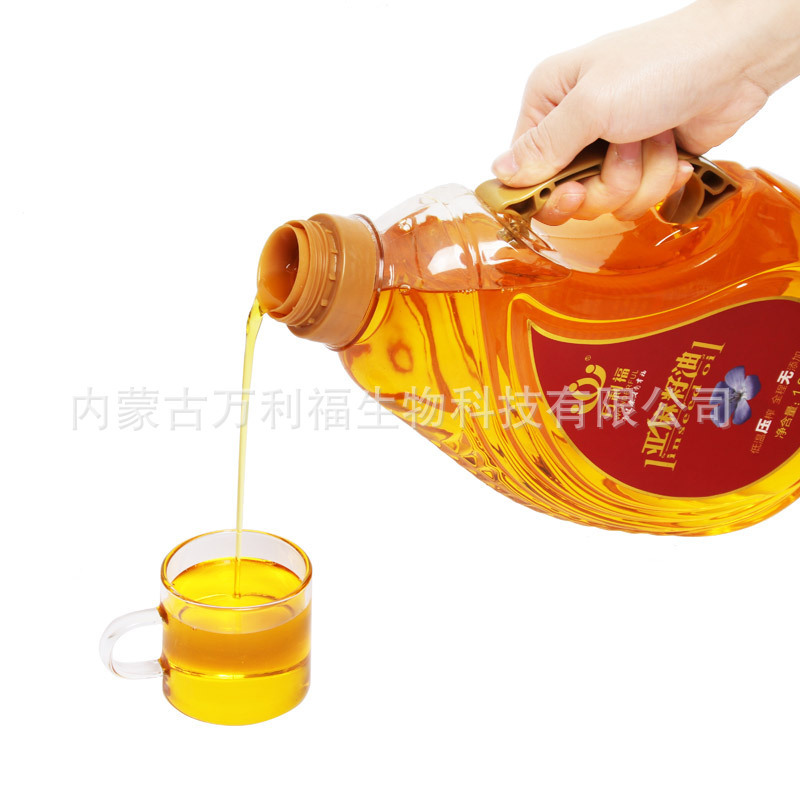 万利福亚麻籽油家庭炒菜大包装内蒙古厂家一件代发一级亚麻籽油