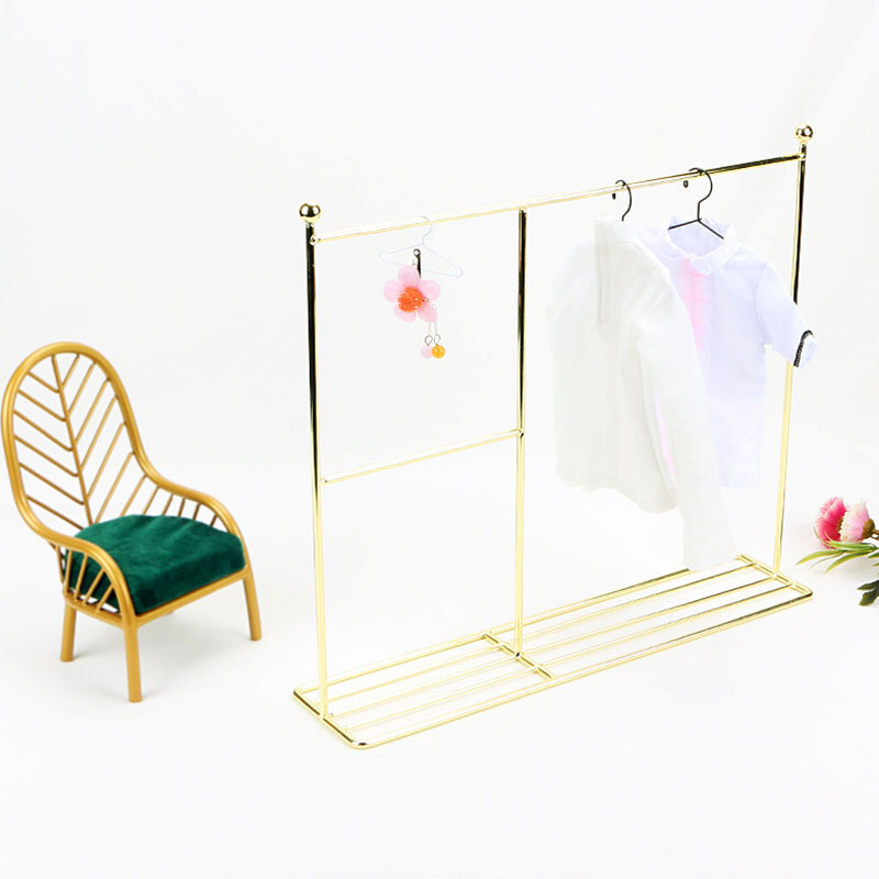 Full-sized metal hanger BJD doll toy furniture, little cloth hanger.