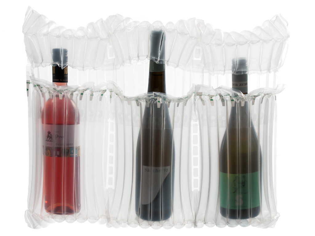 750 ML wine cylinders with thick inflatable bags.