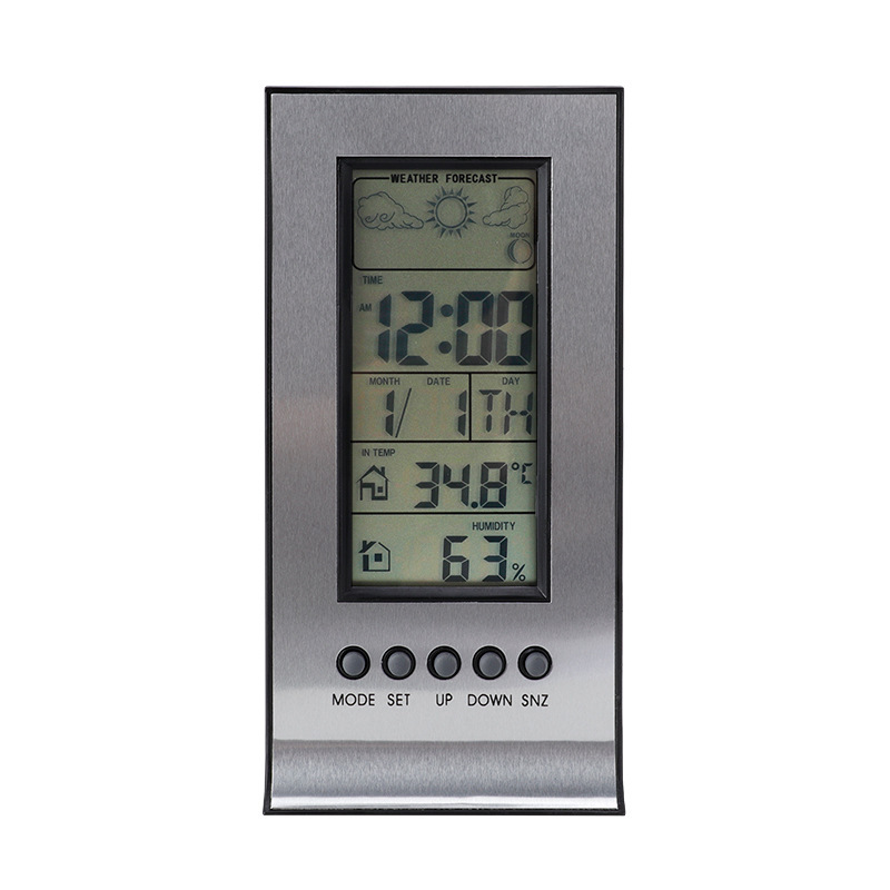 Numerical 전자 시계 온도 Mhythmometer를 사용하여 캘린더 경보 Barometer Humidation Radio-Meteorometer 다기능 역의 다기능 가족