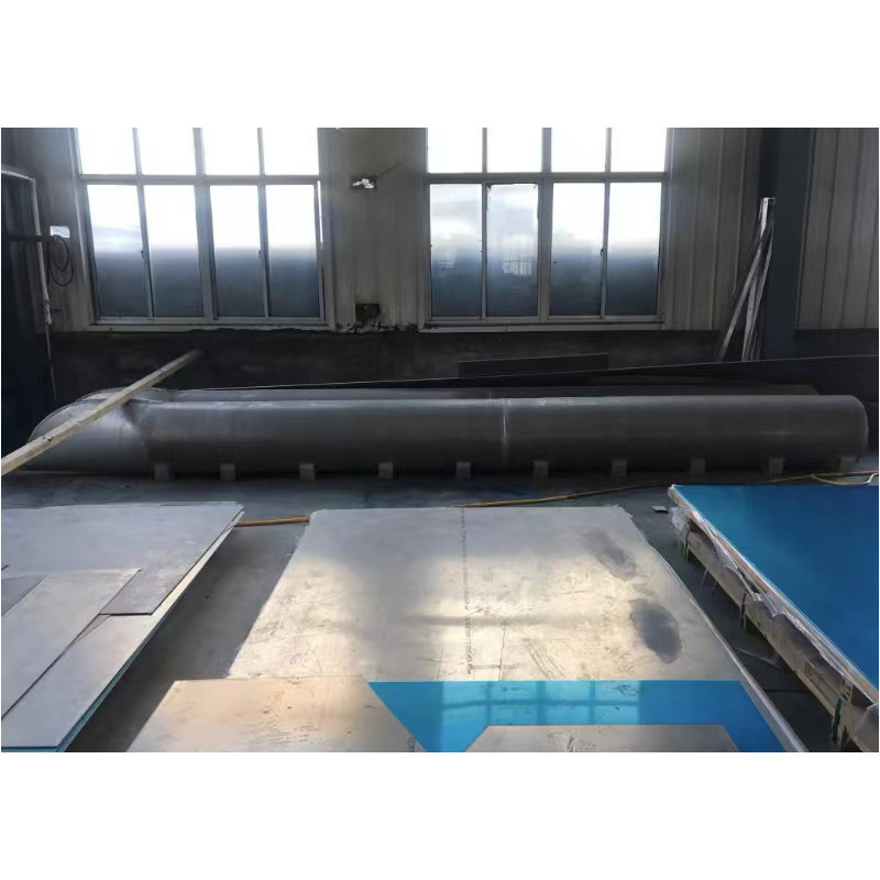 Aluminium alloy cut-off floater for a cruise ship's offshore operating box floating in a farm cage.