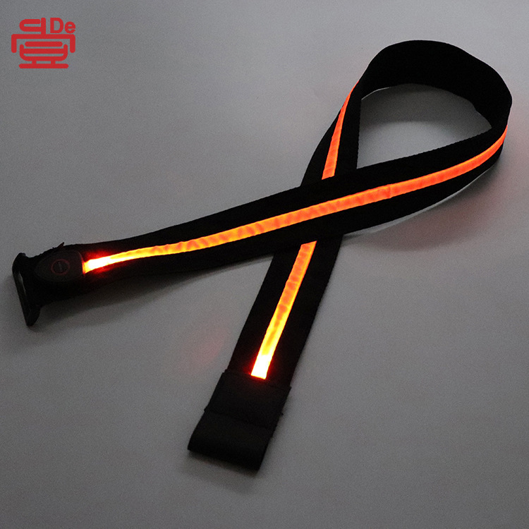 Thắt lưng đèn LED, USB sạc đèn LED, thắt lưng dây an toàn phẳng, ban đêm chạy hệ thống báo động chớp nhoáng.