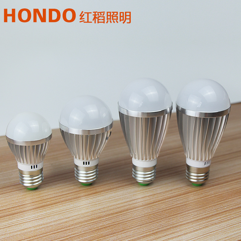 Aluminium shell straight-flowing 3W 5W energy-efficient light bulb indoor lighting LED bulbs