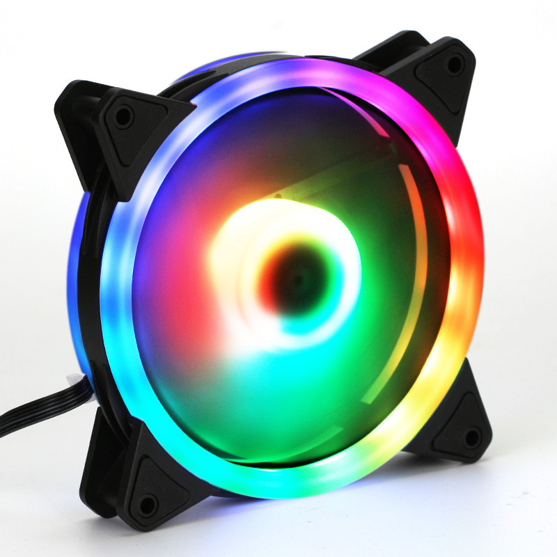 ARGB desktop computer box fan 5V3 needle rgb synchronous static 12cm dispersive fan PWM temperature