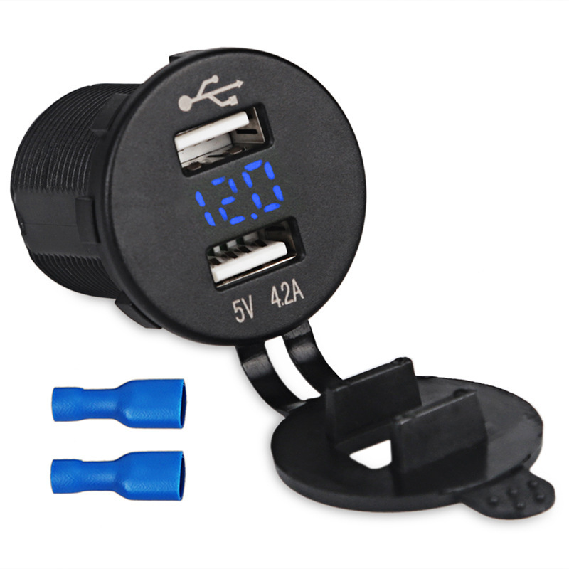 12V-24V motorboats retrofit 2 1-round double USB and voltage watch seat