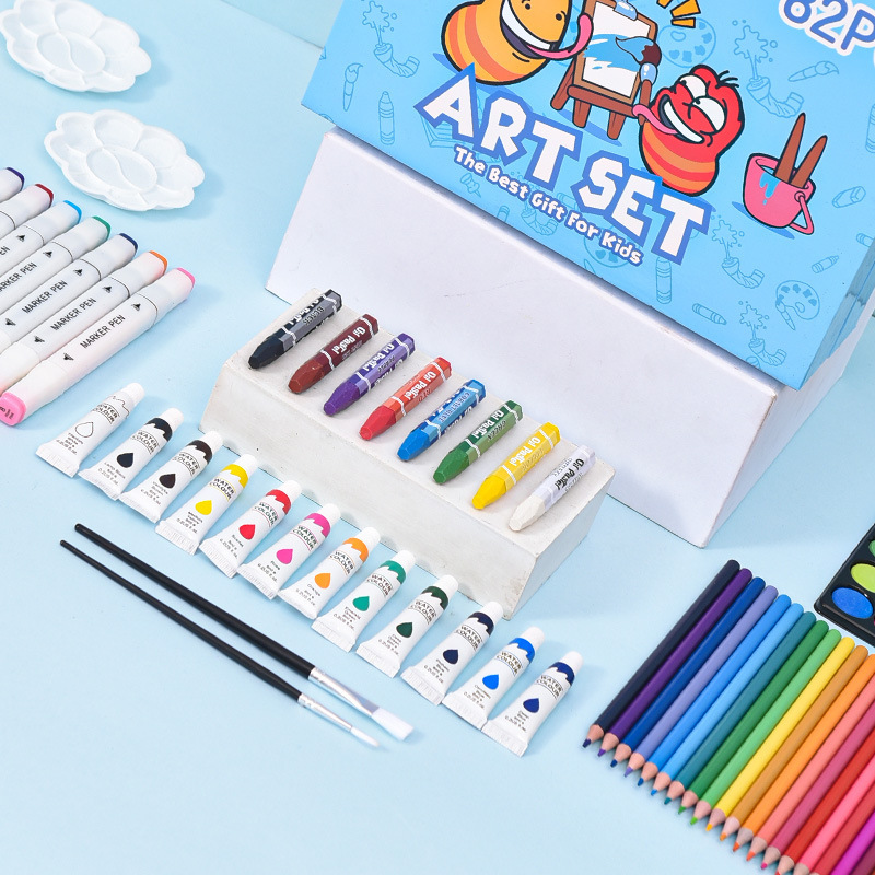 Cross-border, double-script brush with graphics and stationery sets for 82 children