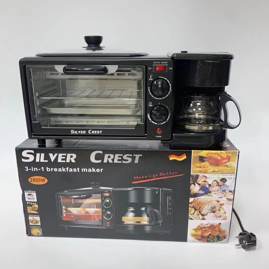 Cross-border English multi-purpose three-to-one breakfast machine, coffee-cooked toaster, egg-baking machine