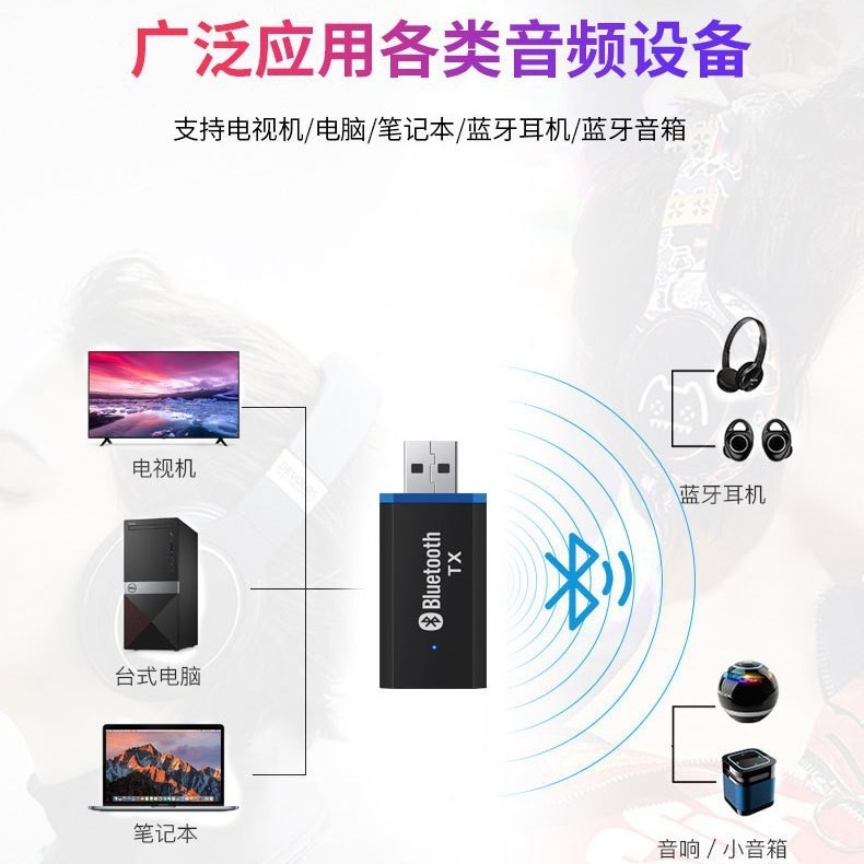 제조자는 무선 bluetooth 오디오 접합기의 5.0-USB Bluetooth 발사기 컴퓨터를 해방합니다