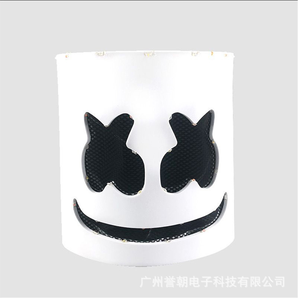 led棉花糖面具音乐节DJ棉花糖彩色头套万圣节舞台表演marshmello