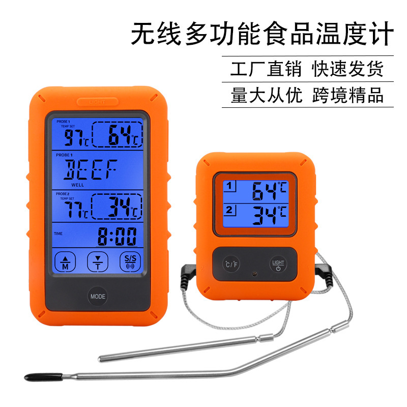 Wireless food thermometers use kitchen touch screen barbeque barbeque thermometers to measure electron thermometers