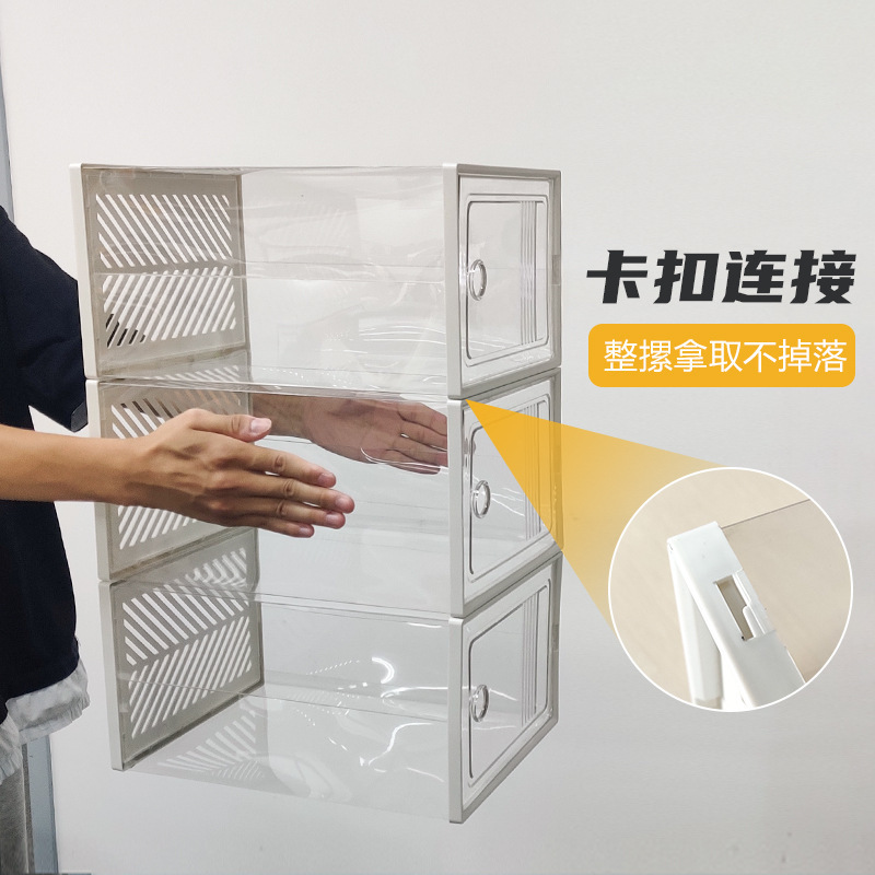 A box of thick shoes with a transparent folding of boots and plastic-ball shoeboard drawers for space-saving spirits.