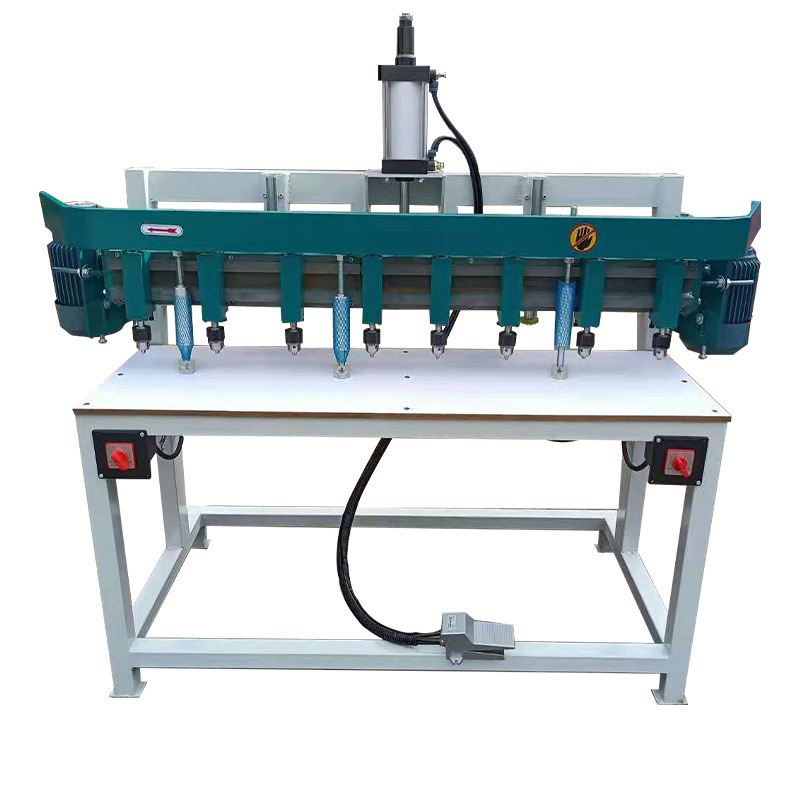 木工機械 氣動立式多軸鑽牀 鑽孔機 羣鑽 立式鑽牀多頭垂直打眼機