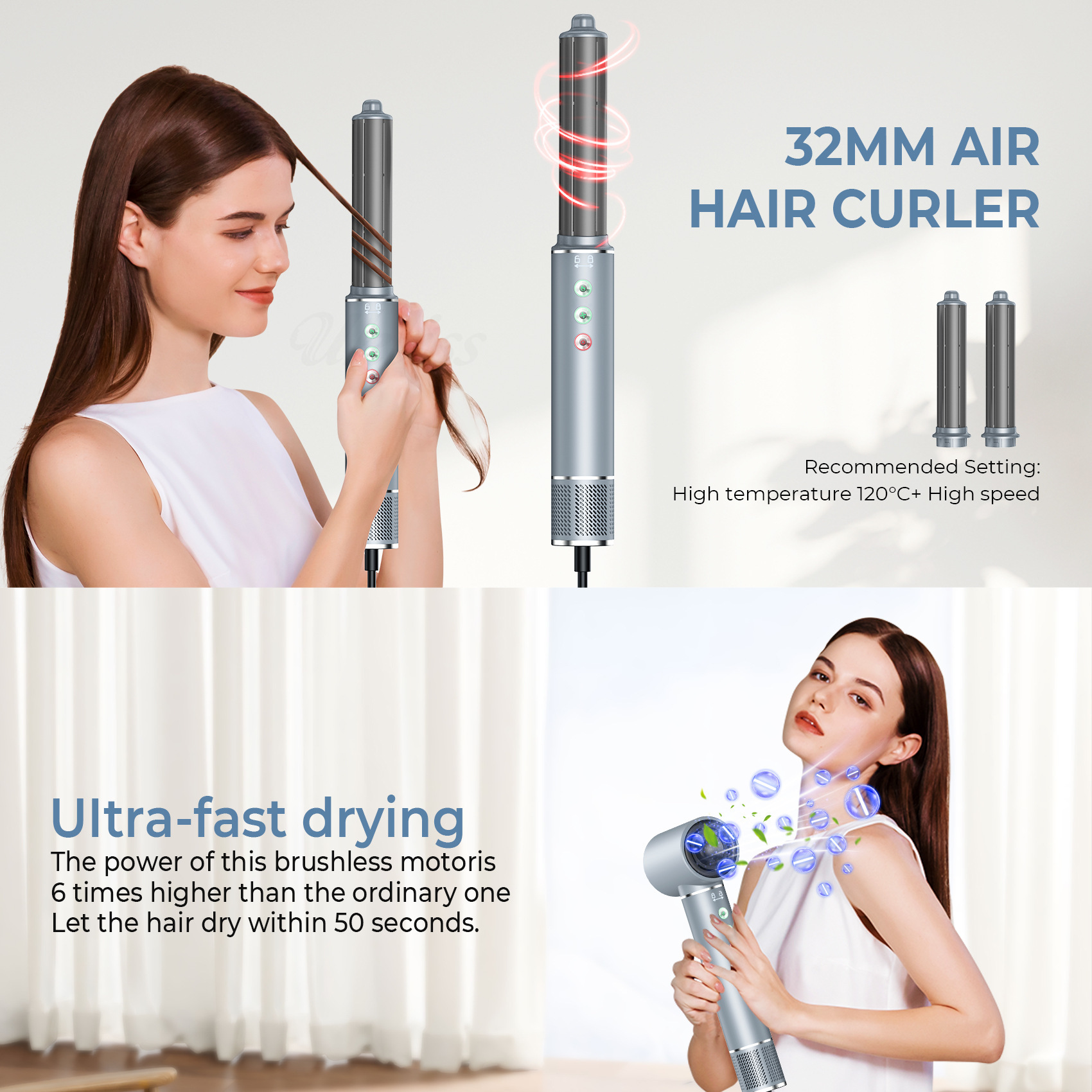 Có một máy thổi tốc độ cao Amazon với một hệ thống gió nóng với một máy thổi nhiệt độ nóng.