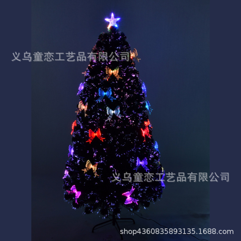 2024 new baby-love optic Christmas tree 180cm less lantern, butterflies, iron feet, tree top star RGB lights.