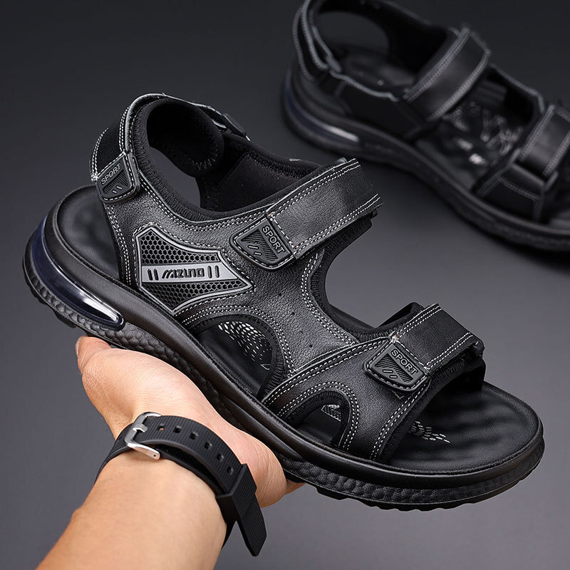 Summer Shoes Men's Recreational Beach Shoe Boys Drives with a leather cushion against the tide of skiing outdoor sandals.