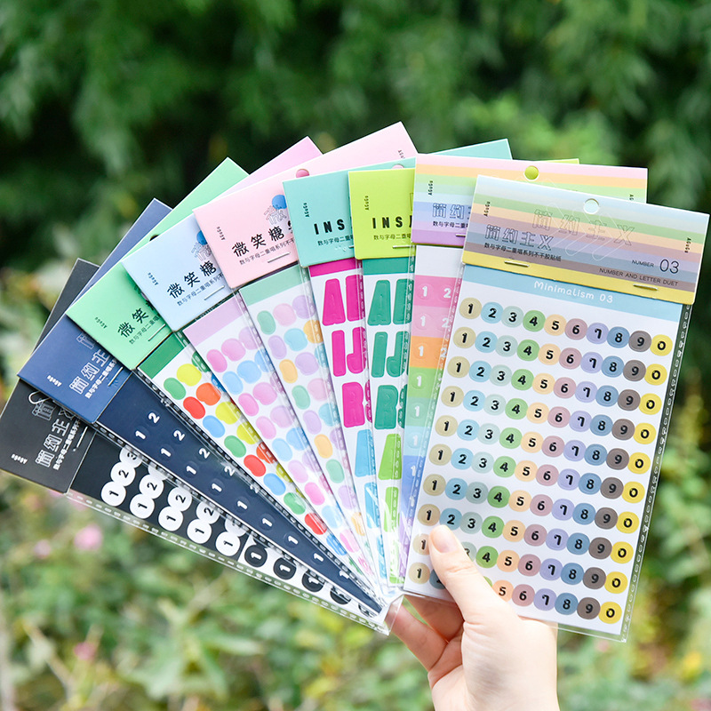 Chữ số AGUU và chữ cái Hàn Quốc Insphorous cardsticker.
