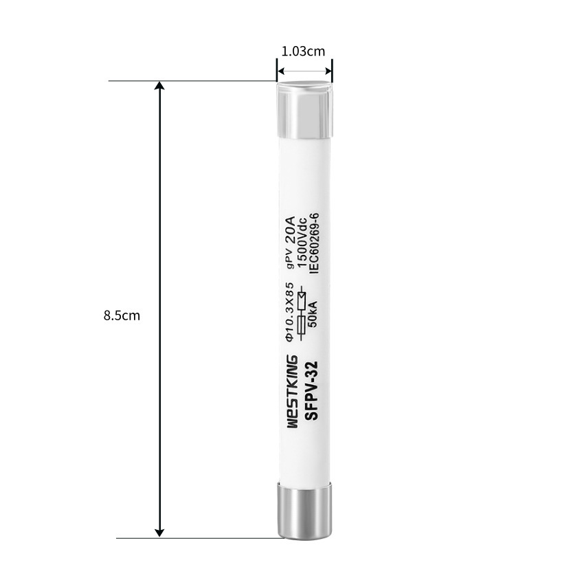 Solar photovoltaic protection 1500VDC 10X85MM gPV fuse link