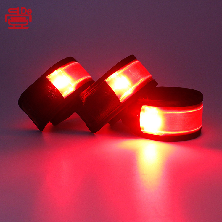 LED phát sáng dây đeo cổ tay, vòng phản xạ tinh thể, đèn báo động ngoài trời.