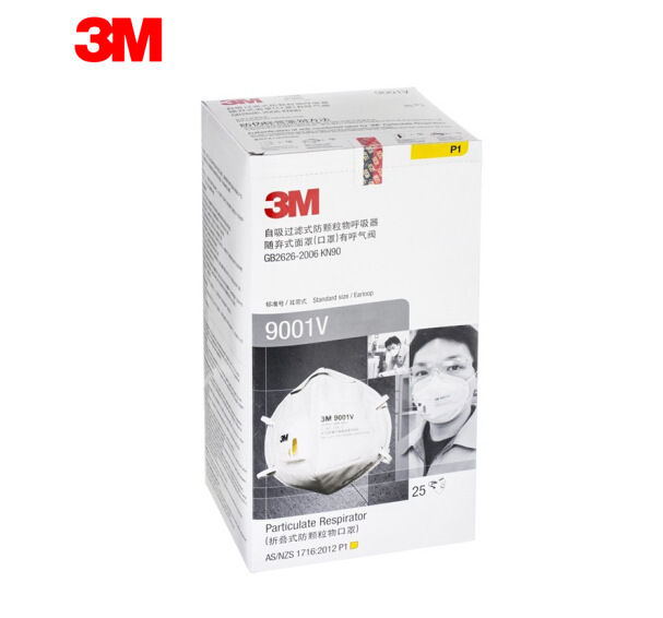 3M9001V protection mask KN90 Collapse air-repeated valves mistproofing PM2.5 dust 9001v