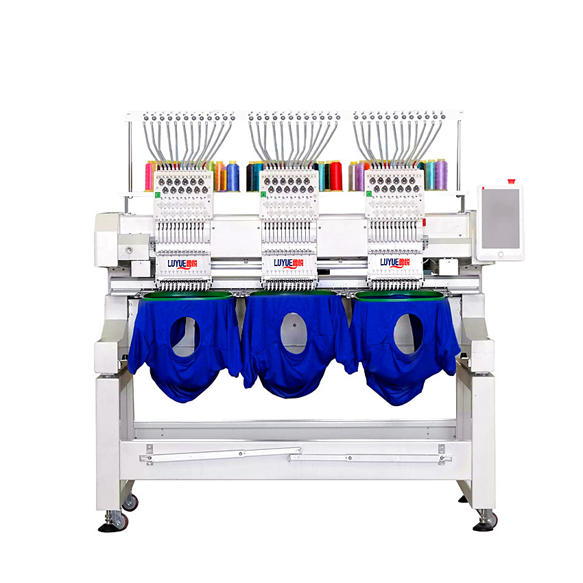 3 high-speed computer embroidery fully automated T-shirt hats LYF-1204 Industrial-grade high-precision embroidery