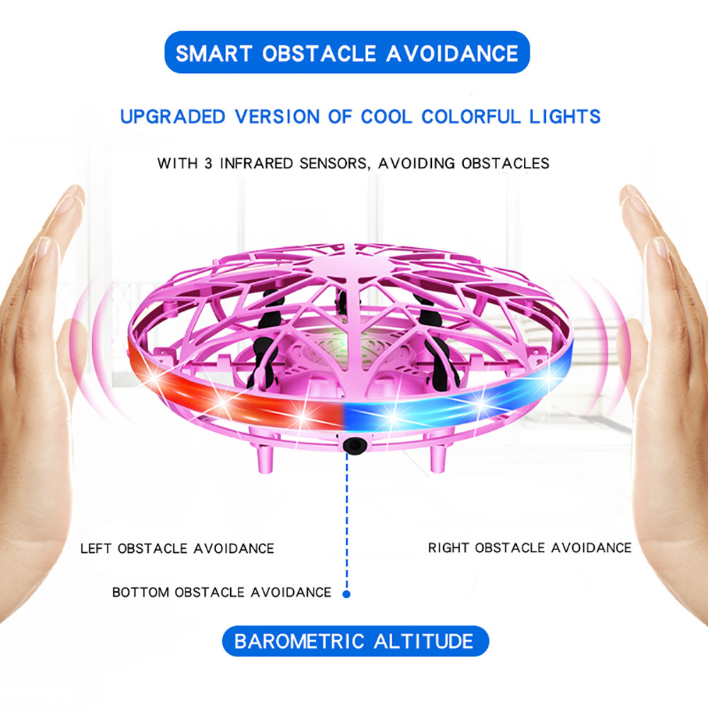 Cross-border New Wonder 7 coloured signal 5 sense UFO sensor vehicle four-axis suspension of a surrogate flying saucer toy