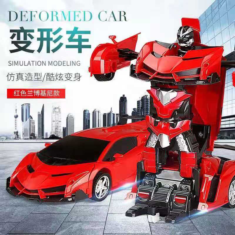 Net-red gesture remote-controlled car deformation robot Rambo, child car deformation toy.