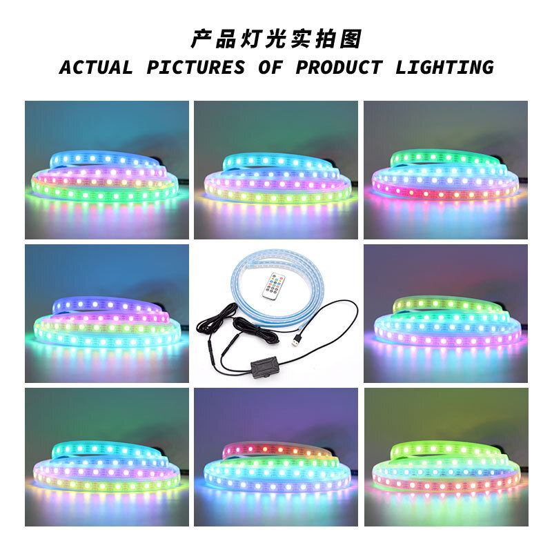 LED door-flowing lights, seven colour-controlled air-respiratory running horse-side skirts, changing air-lighted car decorating lights.