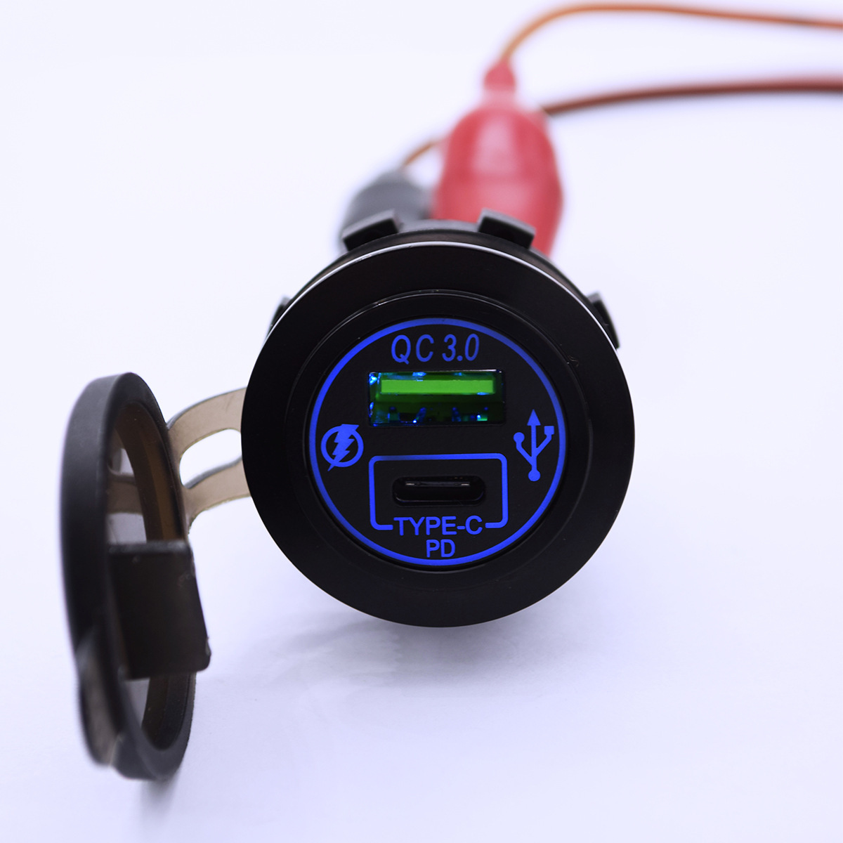 Autoboat conversion to high-temperature fireproof black aluminium alloy QC3.0+TYPE C PD fast charge USB