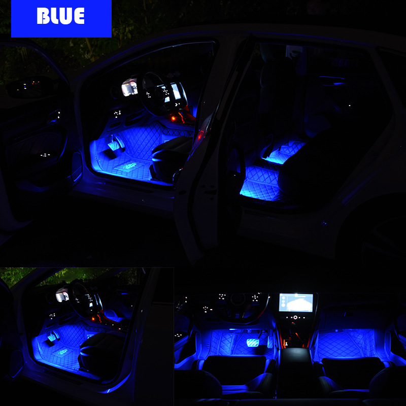 Cross-border supply of car LED airlights, two to four coloured foot-floor airlights, decorative colours