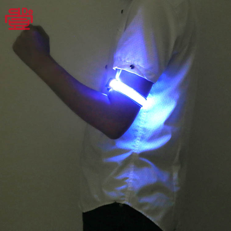 Thắt lưng tay đèn LED, vòng tay bằng sợi quang, đêm và đêm, vòng đeo tay cảnh báo.