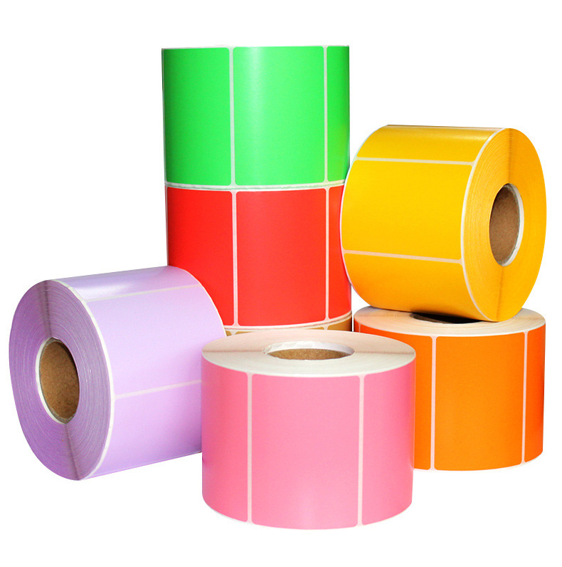 Three colour-proof hot-sensitive sticker paper, 60*40, 30 barcoded paper, red-coloured, blue dry sticker.