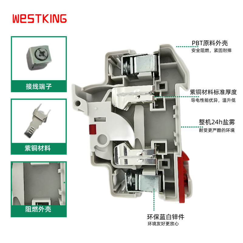 西霸太阳能光伏汇流箱低压熔断器底座带灯保险丝座RT18-32 DCFUSE