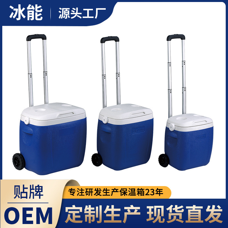 Thị trường thương mại lớn có lồng ấp với thức ăn tươi và xe tải trái cây trong tủ lạnh