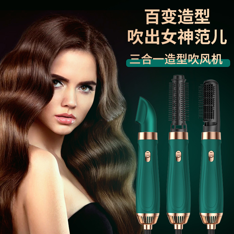 Máy chải tóc màu trắng, máy chải tóc thẳng, máy thổi gió nóng đa mục đích.