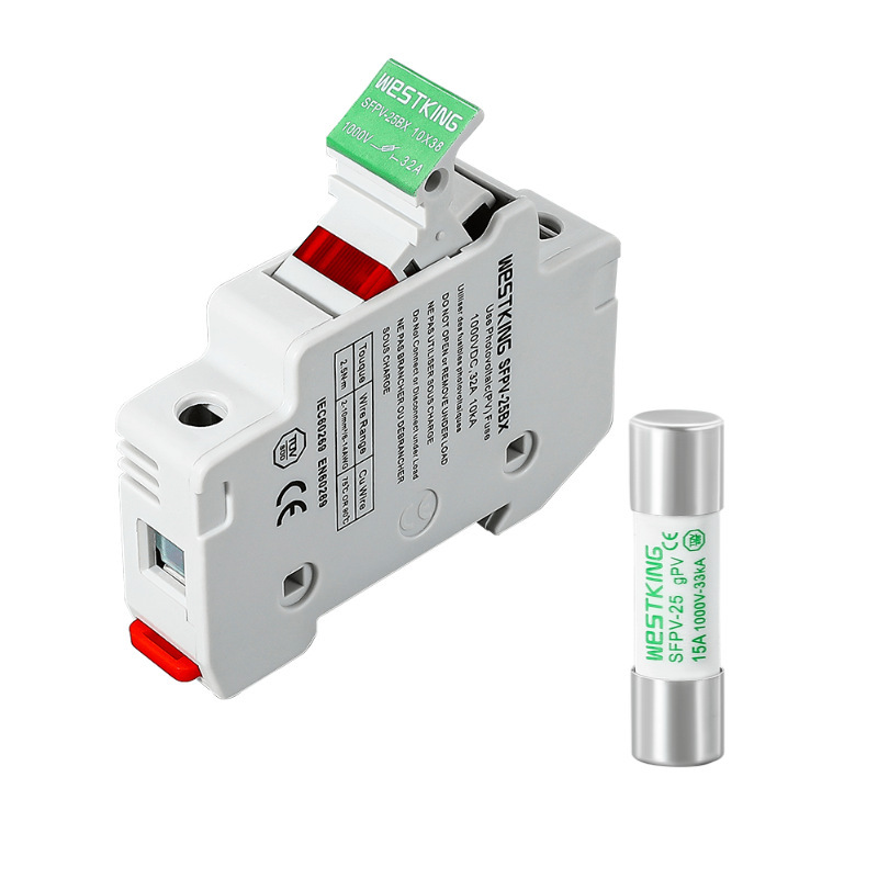 SOlar 1000 VDC PV 10X38mm holder with indicator