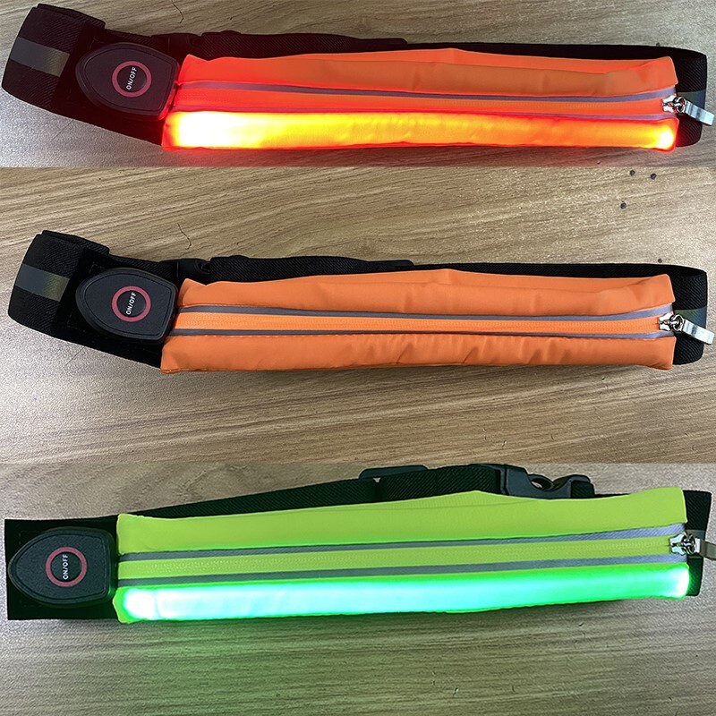 Outdoor running LED luminous packs, running luminous packs of men and women, and carrying USB luminous packs.