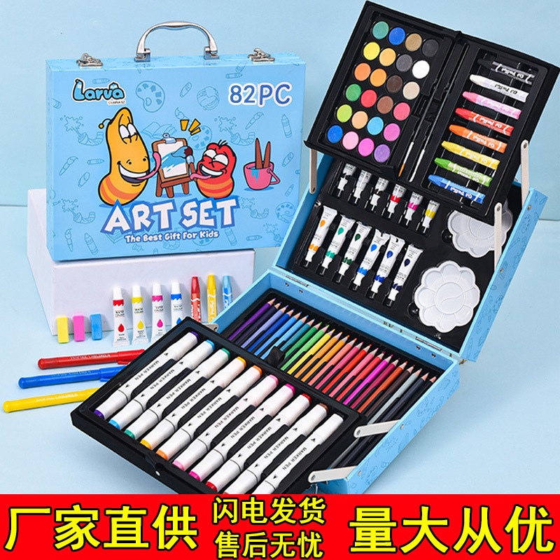 Cross-border, double-script brush with graphics and stationery sets for 82 children