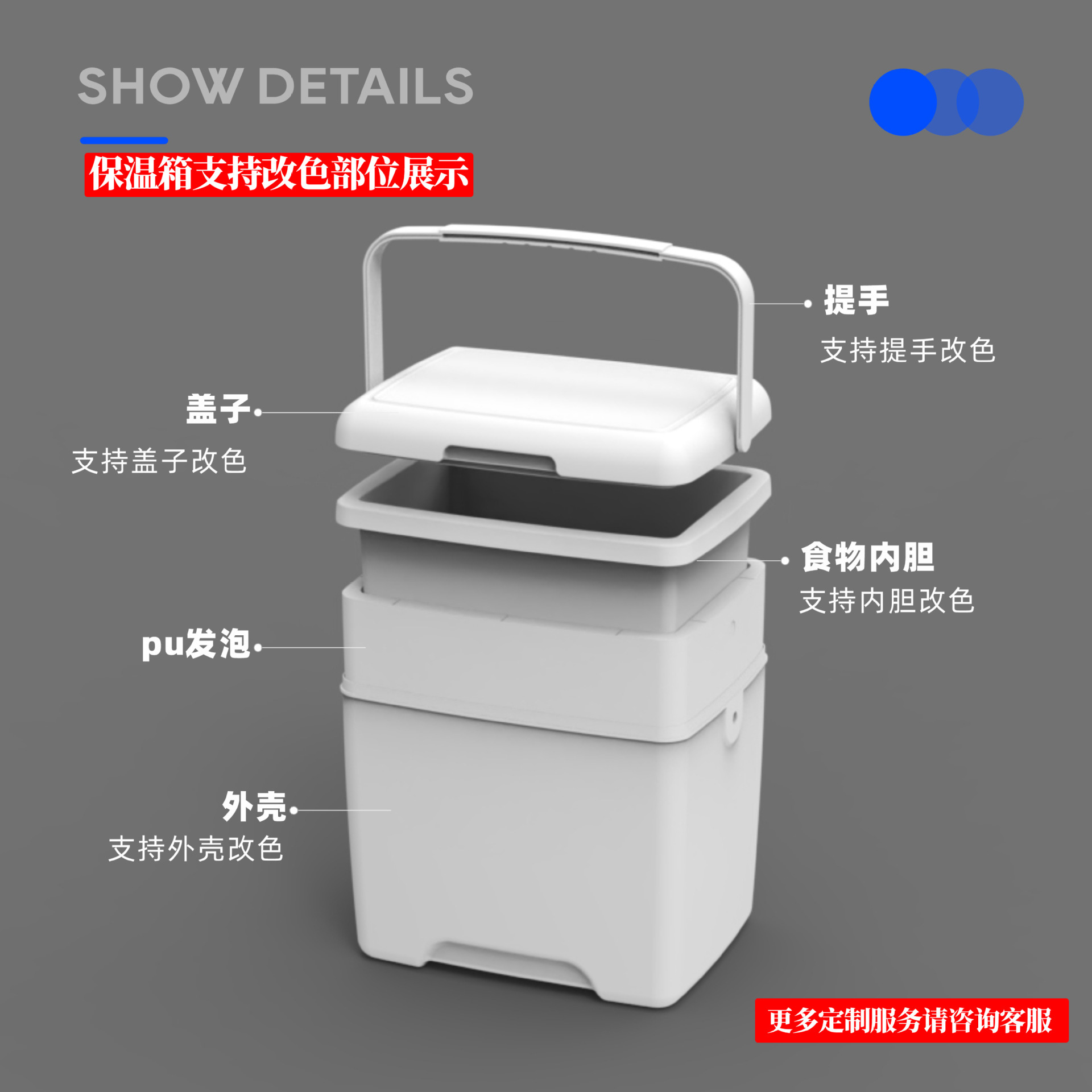Một cái tủ lạnh 5L với một tủ lạnh thương mại xách tay bên ngoài cắm trại bằng một cái xô đá nướng với một tảng băng picnic.