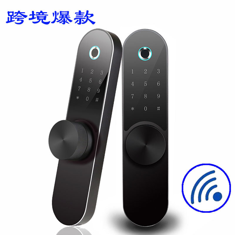跨境工廠批發公寓辦公室室內木門指紋鎖WiFiAPP電子密碼鎖酒店鎖