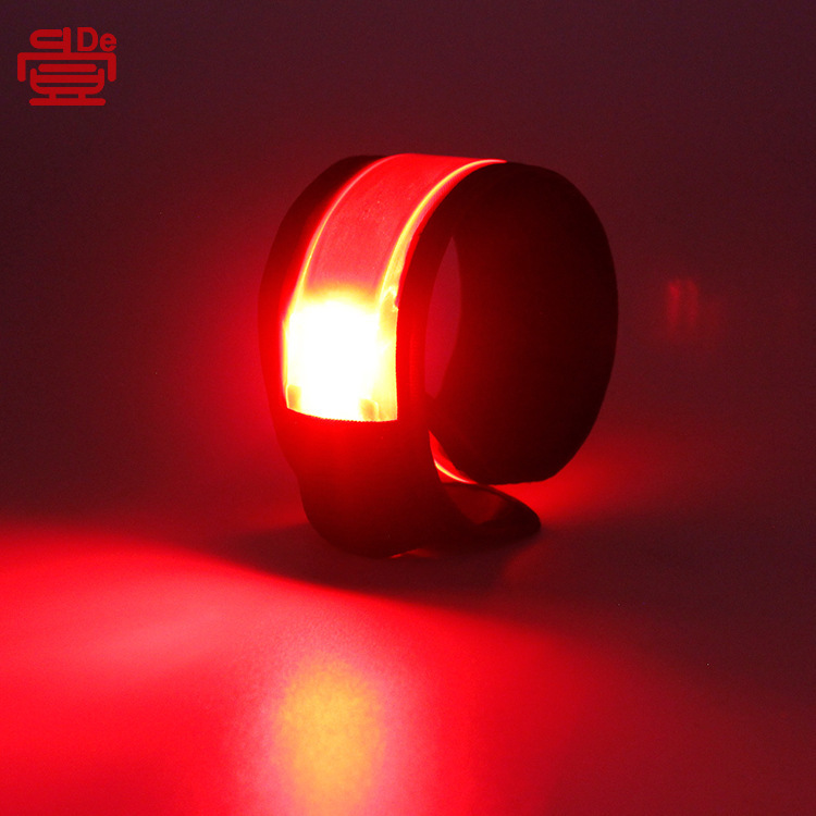 LED phát sáng dây đeo cổ tay, vòng phản xạ tinh thể, đèn báo động ngoài trời.