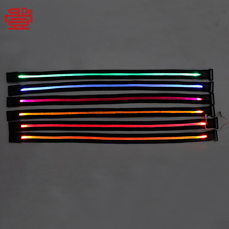 Thắt lưng đèn LED, USB sạc đèn LED, thắt lưng dây an toàn phẳng, ban đêm chạy hệ thống báo động chớp nhoáng.