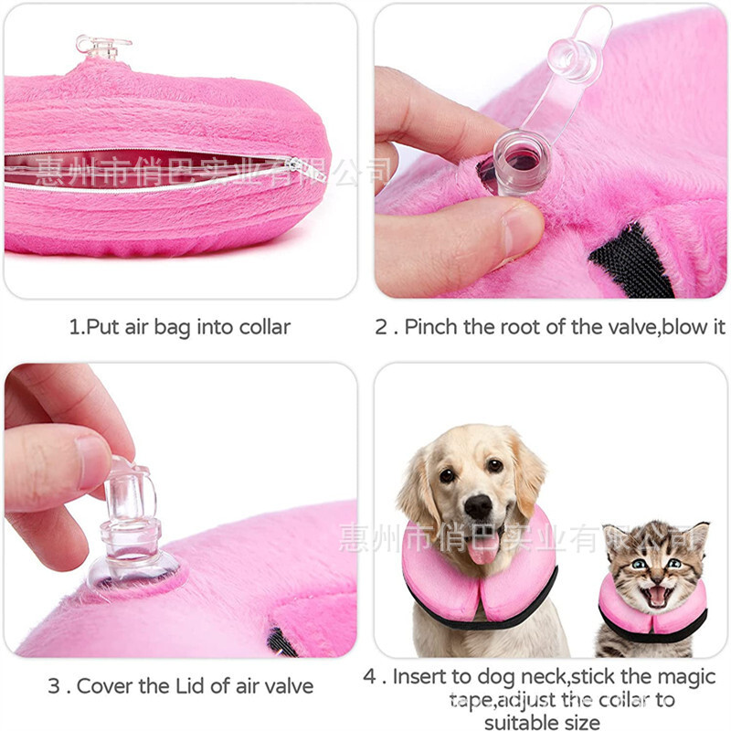 Vòng cổ chó bán thịt nóng Amazon bơm các loại thảo dược chống lại việc liếm cổ áo mèo PVC.